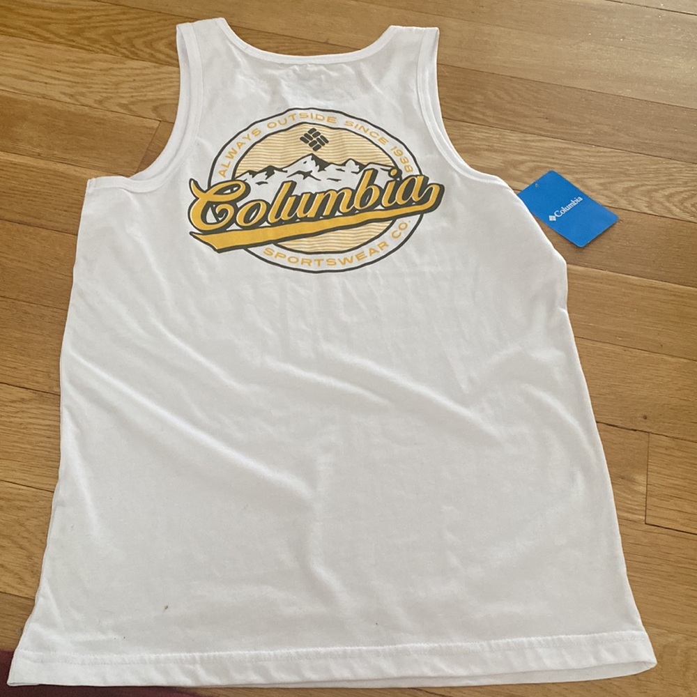 Columbia Men Tank Top White Cotton